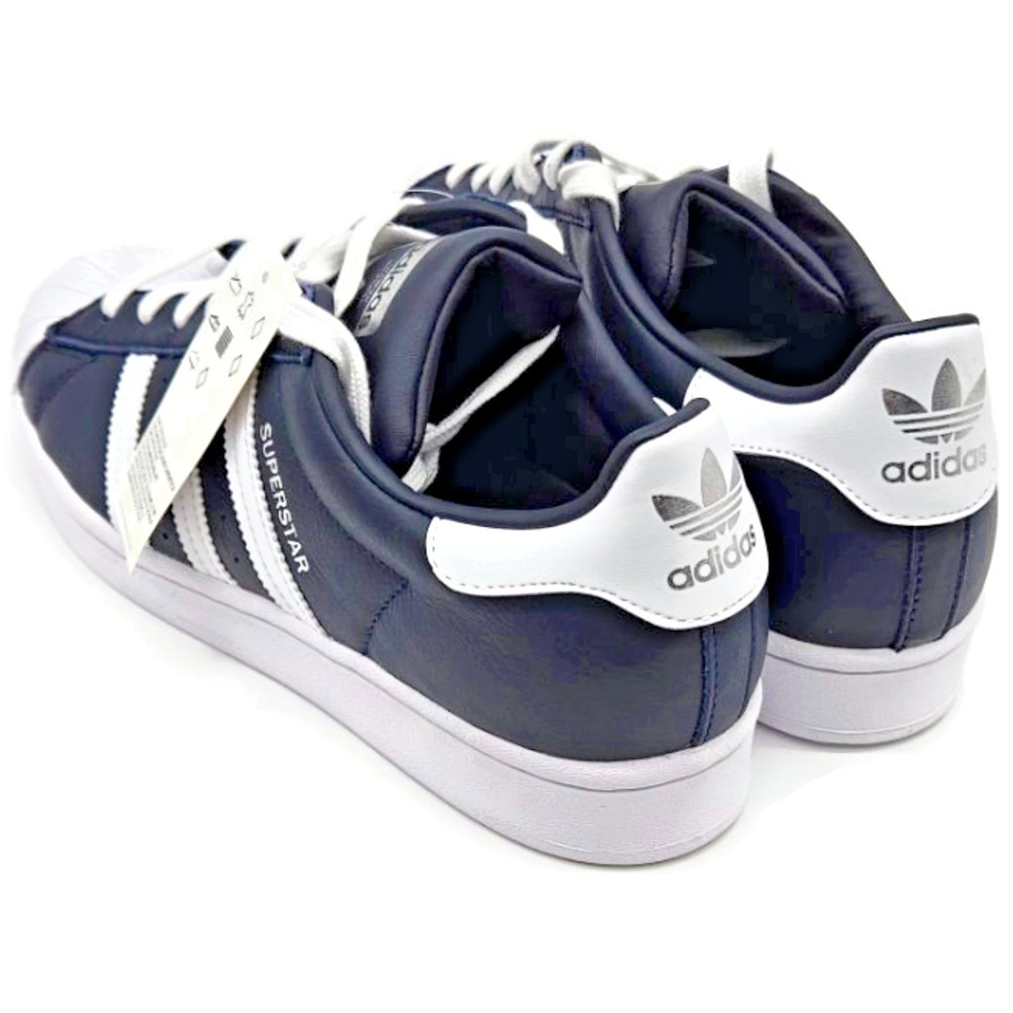 Adidas Superstar Navy Blue Stripe Leather Shoes Unisex Size 8 Shell Toe FY5864
