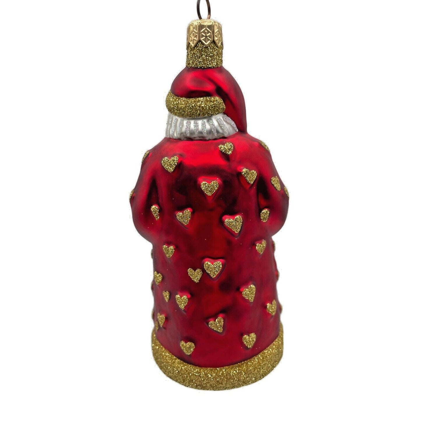 Ornament Patricia Breen I Love You Santa Red Gold Hearts Valentines Christmas