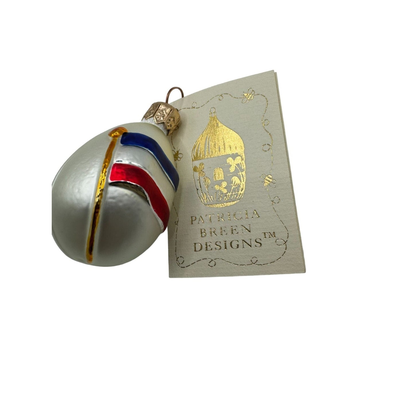 Patricia Breen Joan of Arc Pearl Halo Matte Egg Christmas Holiday Tree Ornament