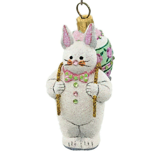 Patricia Breen Delivered With Care Pink Roses Easter Bunny Christmas Ornament