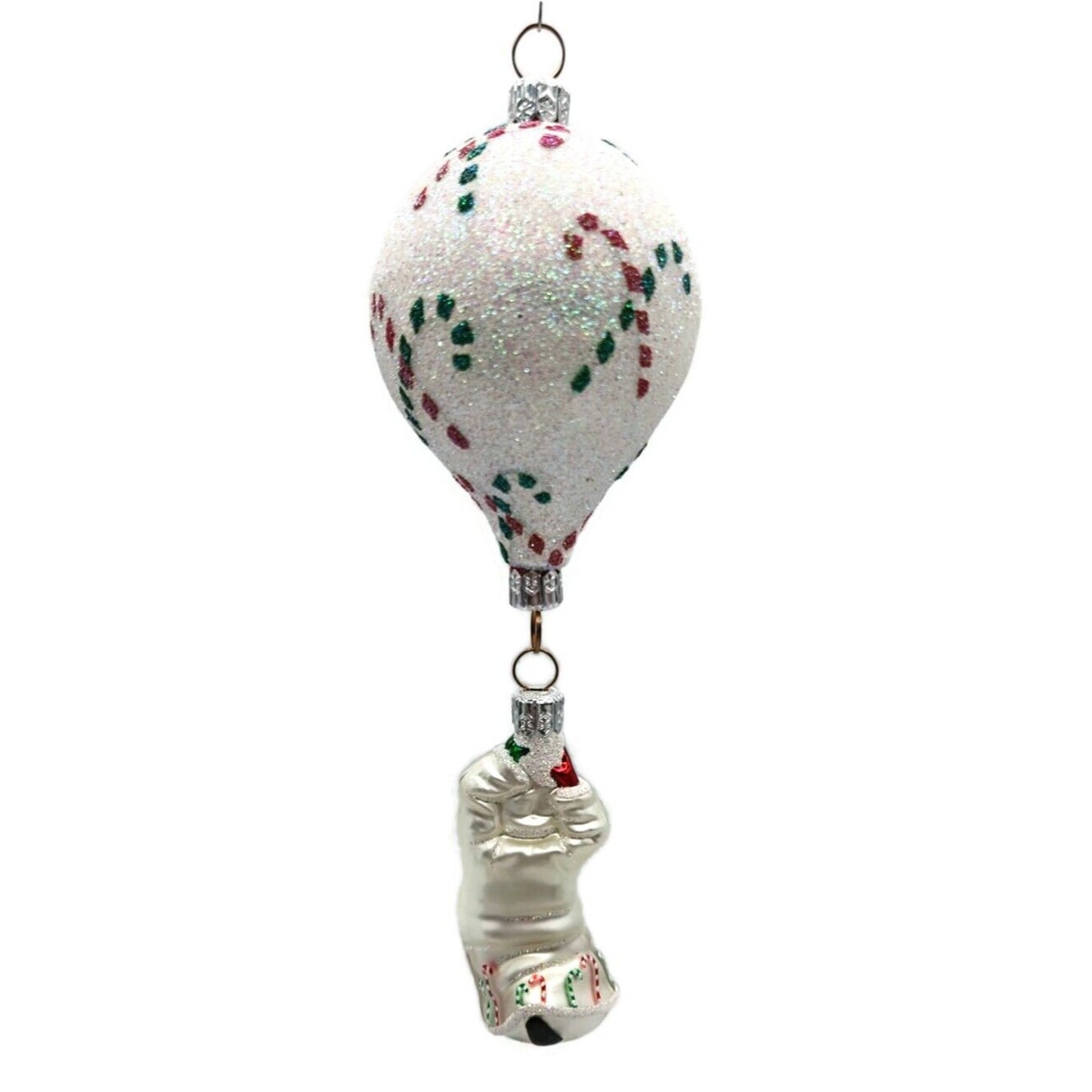 Ornament Patricia Breen Into the Blue Santa Claus Candy Canes Christmas CATZ