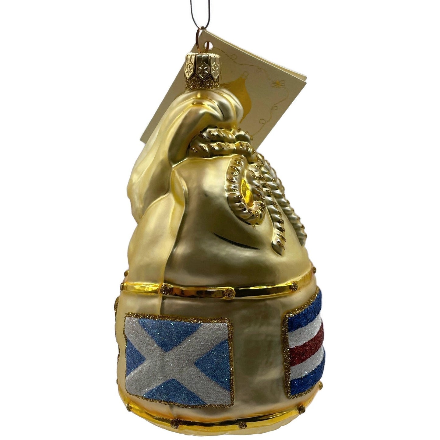 Patricia Breen Santas Duffel Bag Gold Flags Christmas Tree Decor Ornament