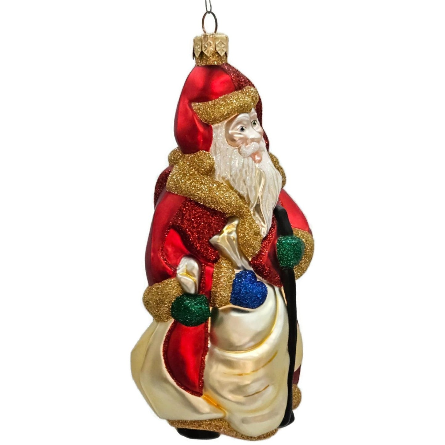 Patricia Breen Cubist Santa Claus Red Gold Accent Cubism Art Christmas Ornament