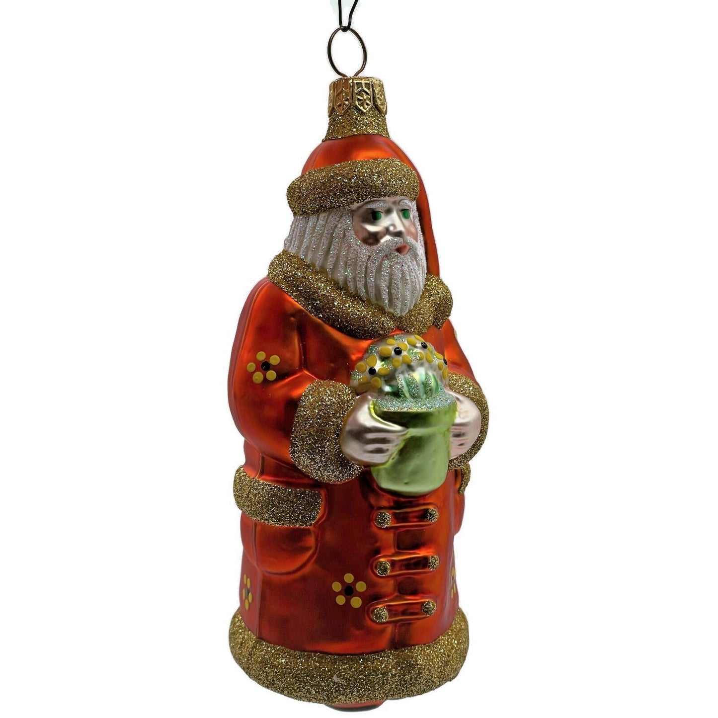 Patricia Breen Trustee Garden Santa Claus Daisies Spring Christmas Tree Ornament