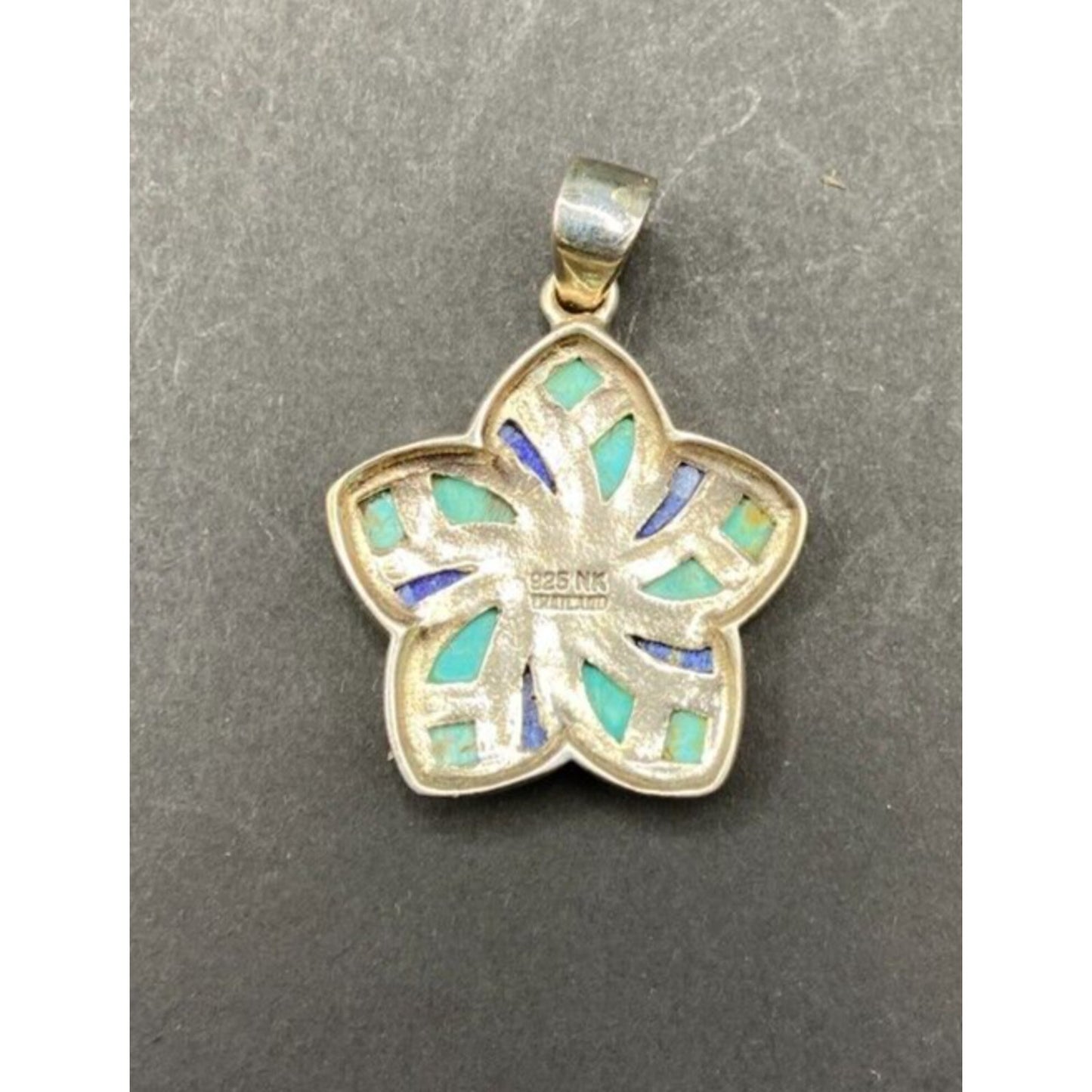 Turquoise Lapiz Lazuli Star Pendant Sterling Silver Blue Semi Precious Stone NK