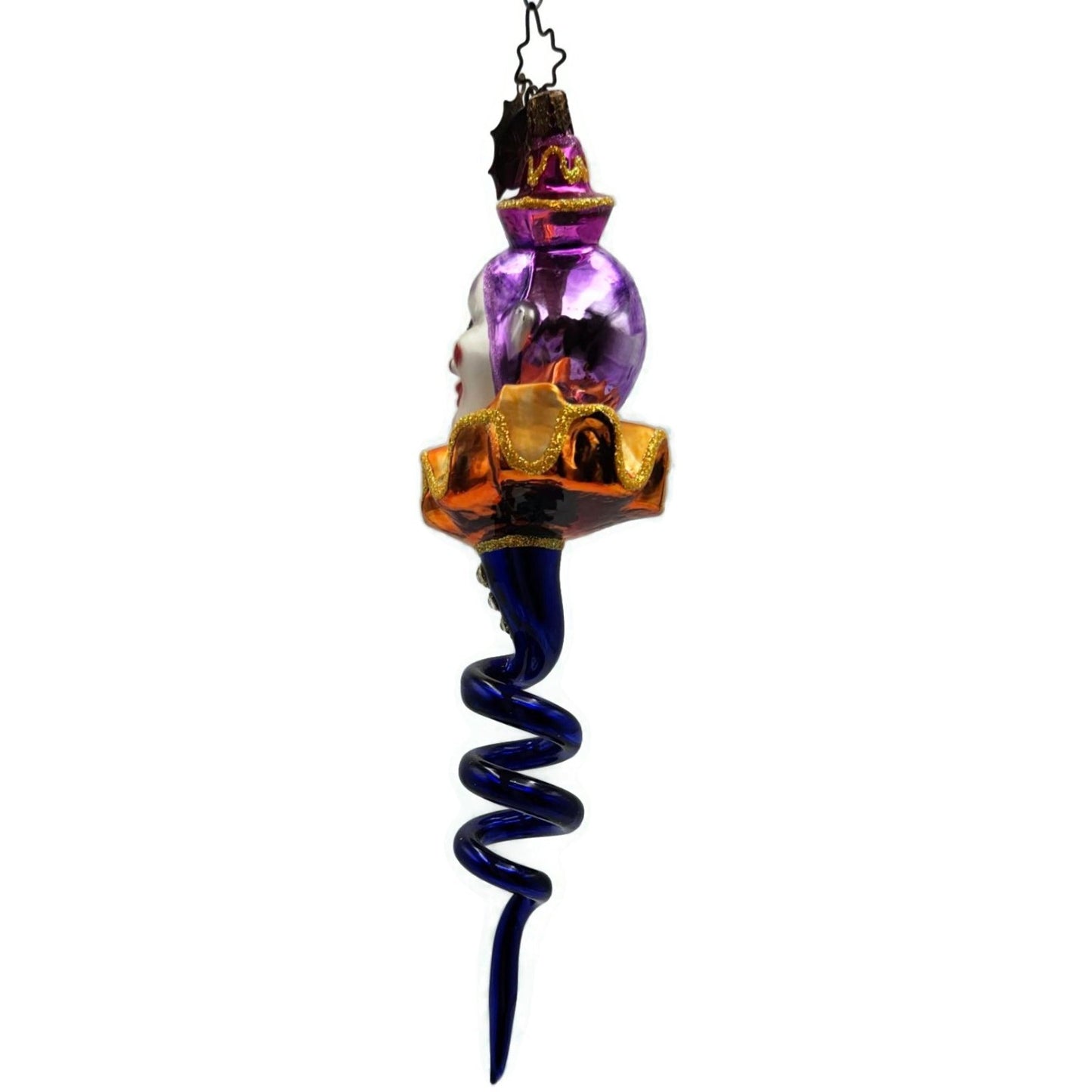 Christopher Radko Clown Snake Corkscrew Spring Twist Halloween Ornament