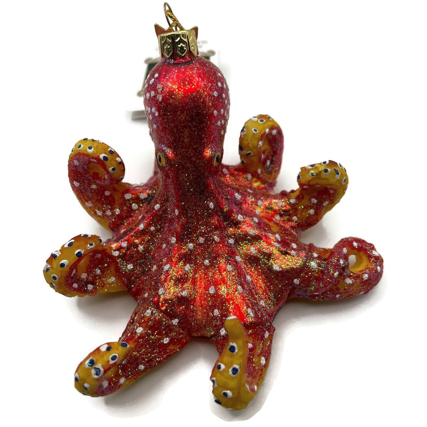 Octopus Nautical Ornament Red Glass Christmas Tree Kurt Adler Noble Gems