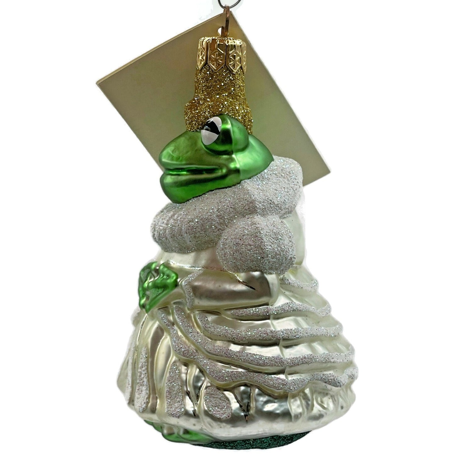 Patricia Breen Frog Queen White Glittered Gown Spring Christmas Tree Ornament