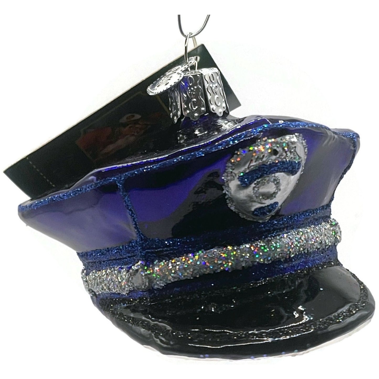 OWC Police Officers Cap Uniform Ornament Blue Old World Christmas Holiday Tree
