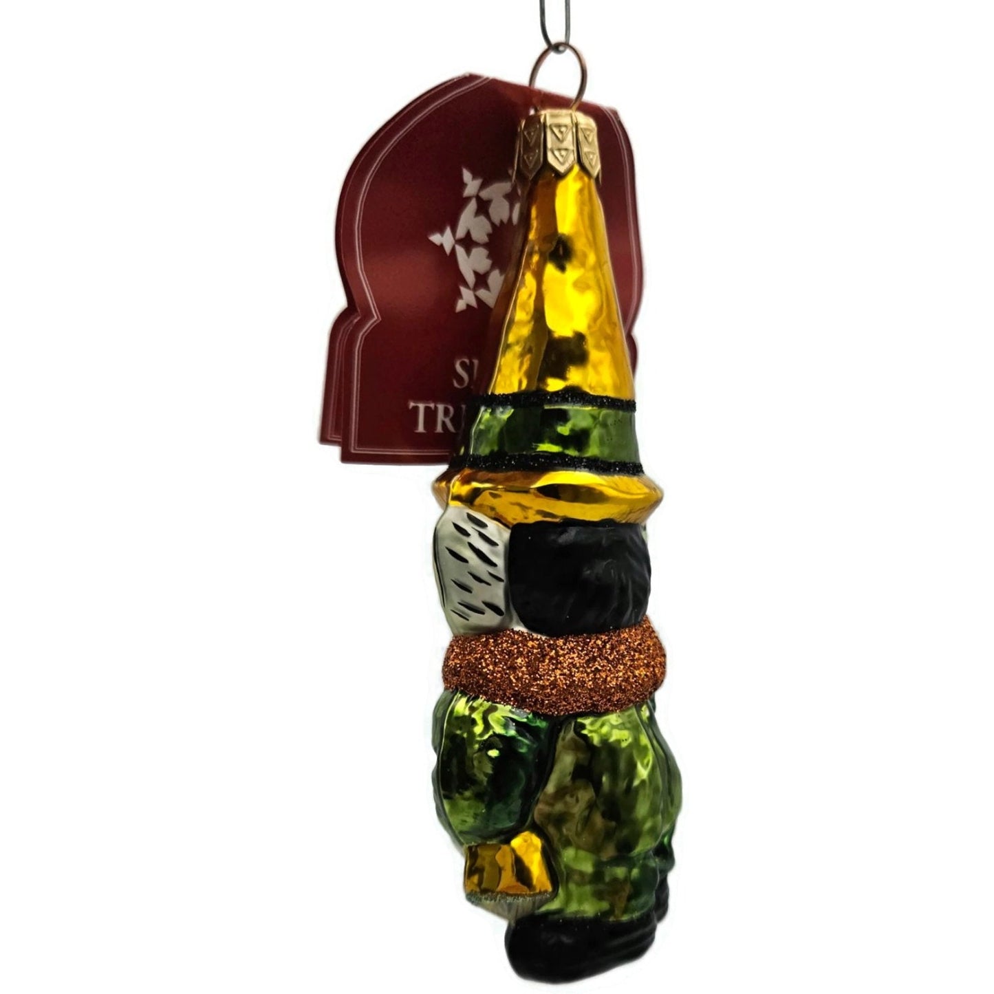 Slavic Treasures Halloween Witch Goblin Book Ornament Blown Glass Poland Rare