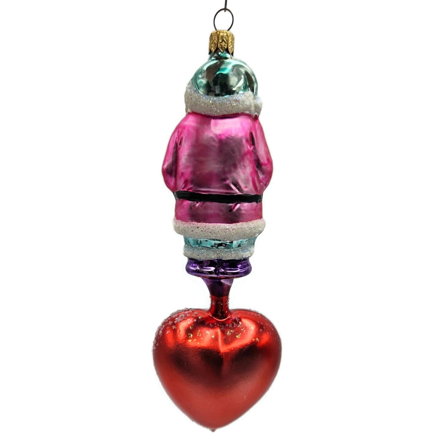 Christopher Radko Heartfelt Santa Claus Red Heart Valentines Christmas Ornament