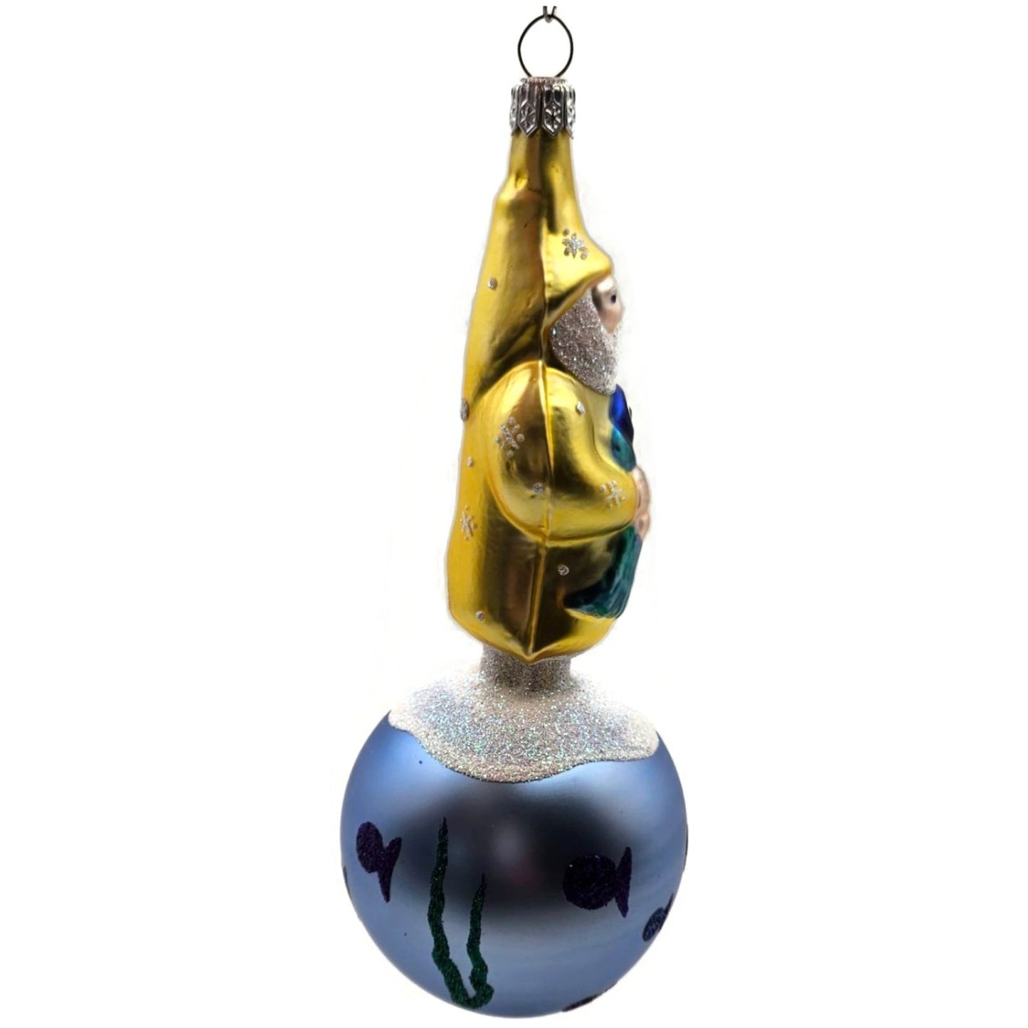 Patricia Breen Marinista Santa Matte Ball Fish Seaweed Nautical Decor Ornament