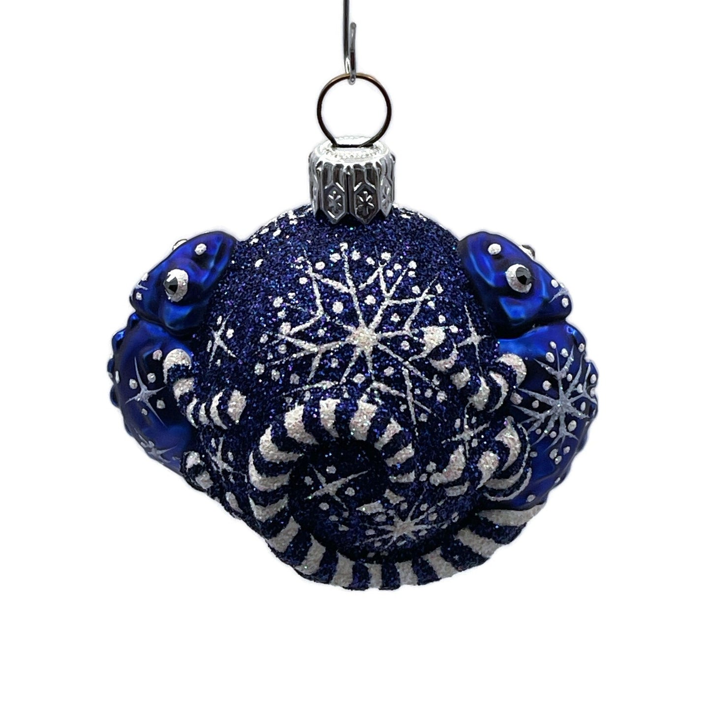 Patricia Breen For James Twice Snowflakes Cobalt Chameleon Christmas Ornament