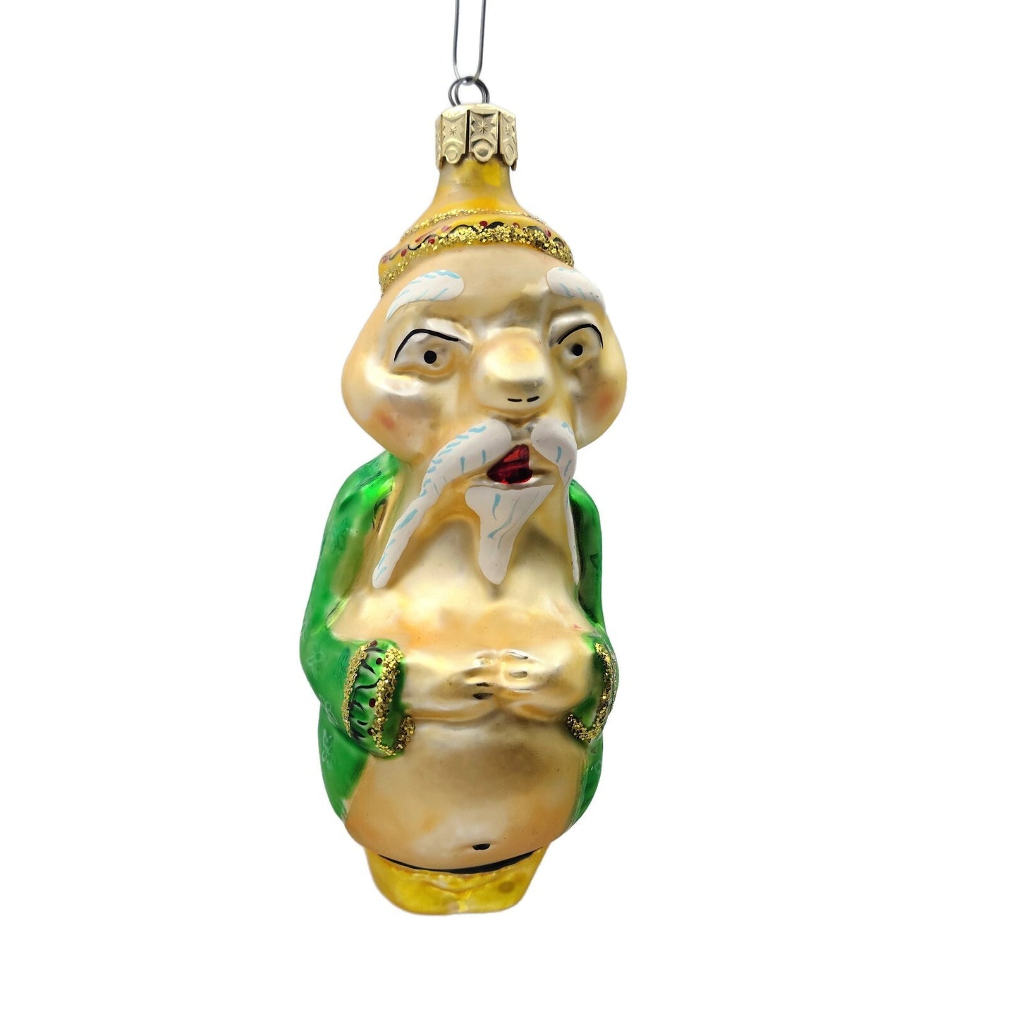 Christopher Radko Fu Manchu Blown Glass Christmas Holiday Tree Ornament 91-011-0