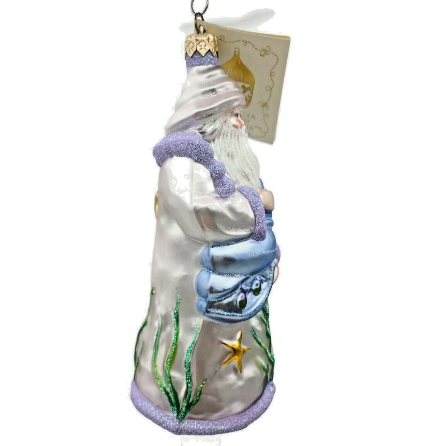 Patricia Breen Poseidon Santa Deep Sea Lavender Christmas Tree Holiday Ornament