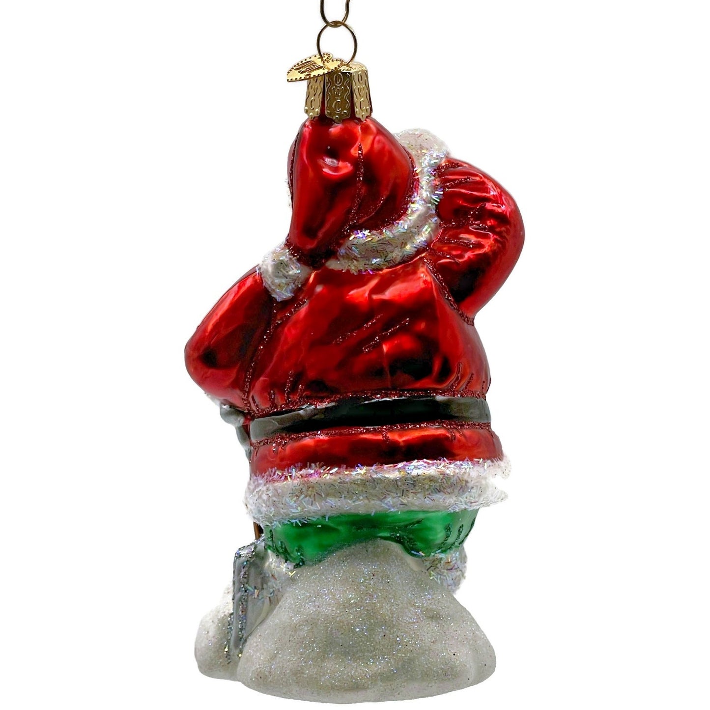 Shoveling Santa Claus Red Winter Old World Christmas Holiday Tree Ornament OWC