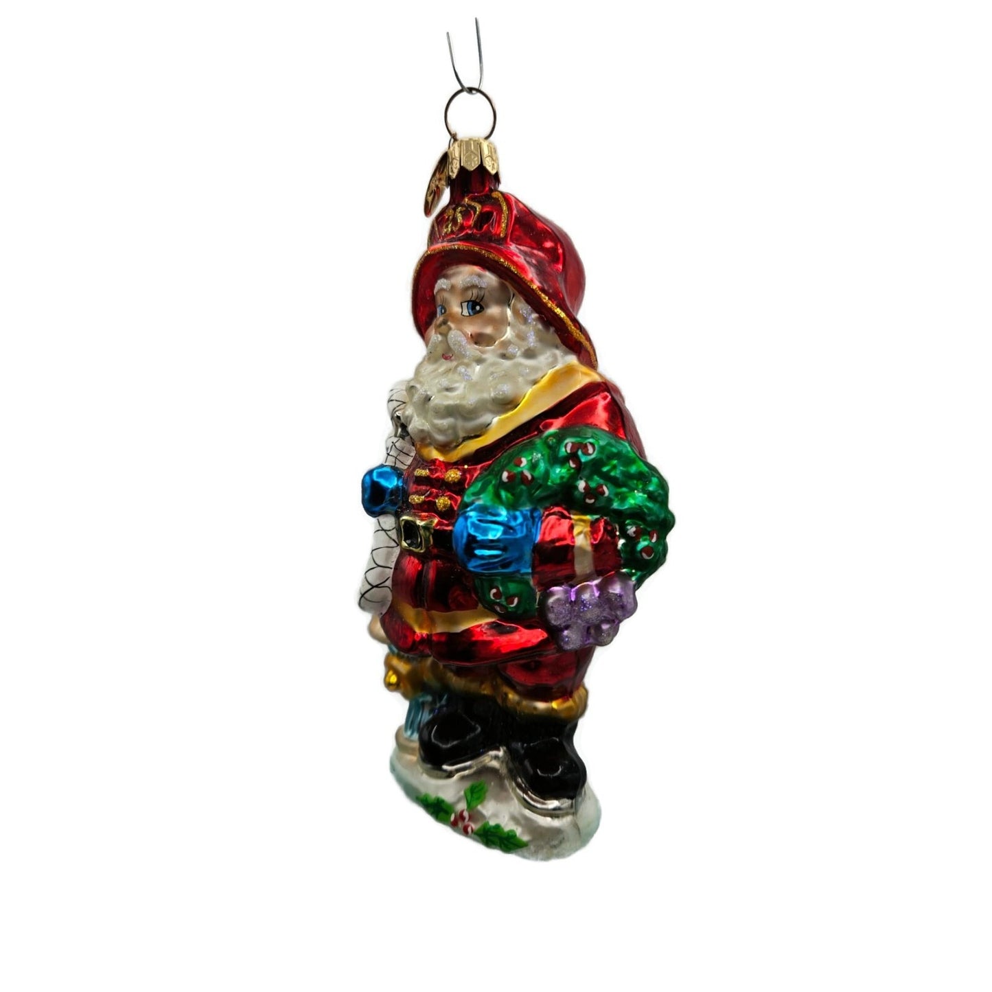 Christopher Radko Red Hot Fireman Santa Claus Christmas Tree Ornament 01-0768-0