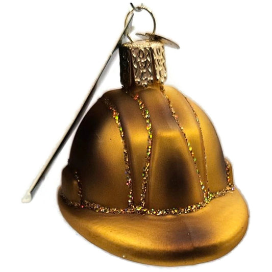 Construction Helmet Ornament Gold Safety Hat OWC Old World Christmas Tree Decor