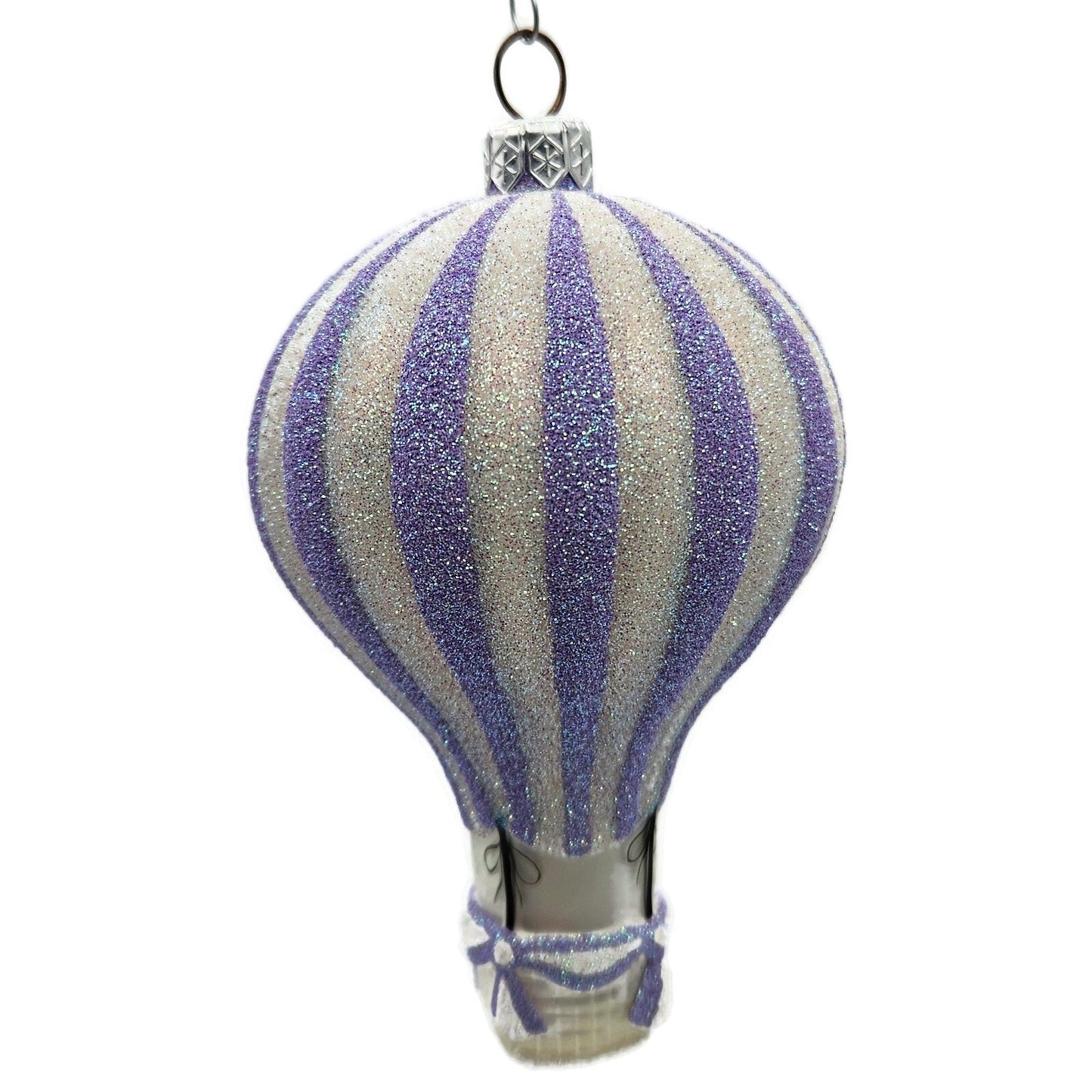 Patricia Breen Petite Balon Wisteria Purple Stripe Spring Christmas Ornament