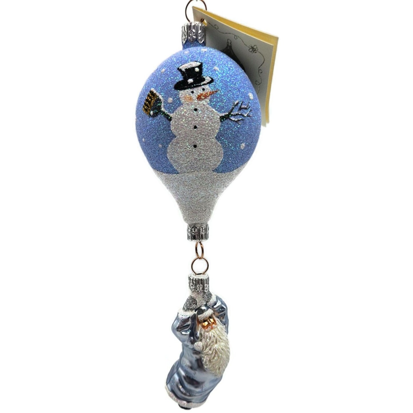 Patricia Breen Into the Blue Santa Claus Snowman Balloon Christmas Tree Ornament