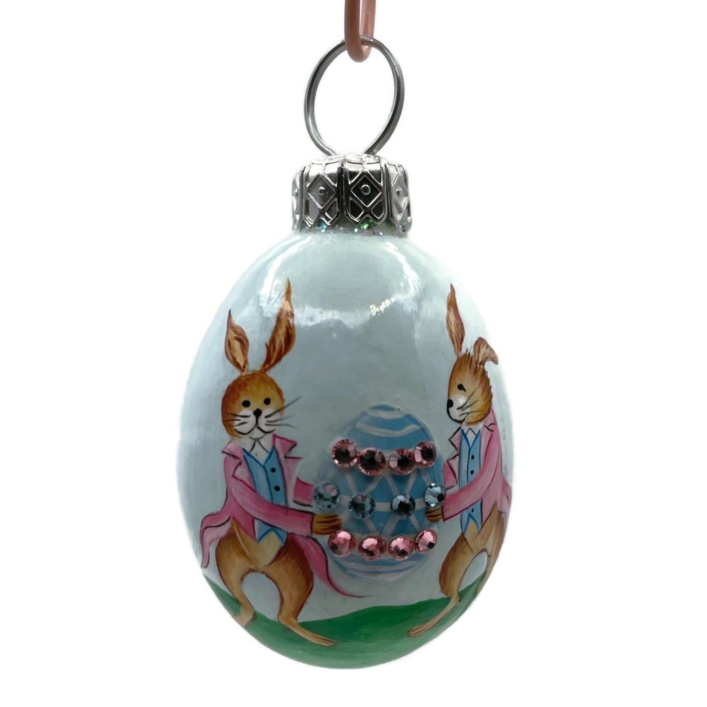 Patricia Breen Miniature Egg Courtly Rabbits Easter Holiday Christmas Ornament