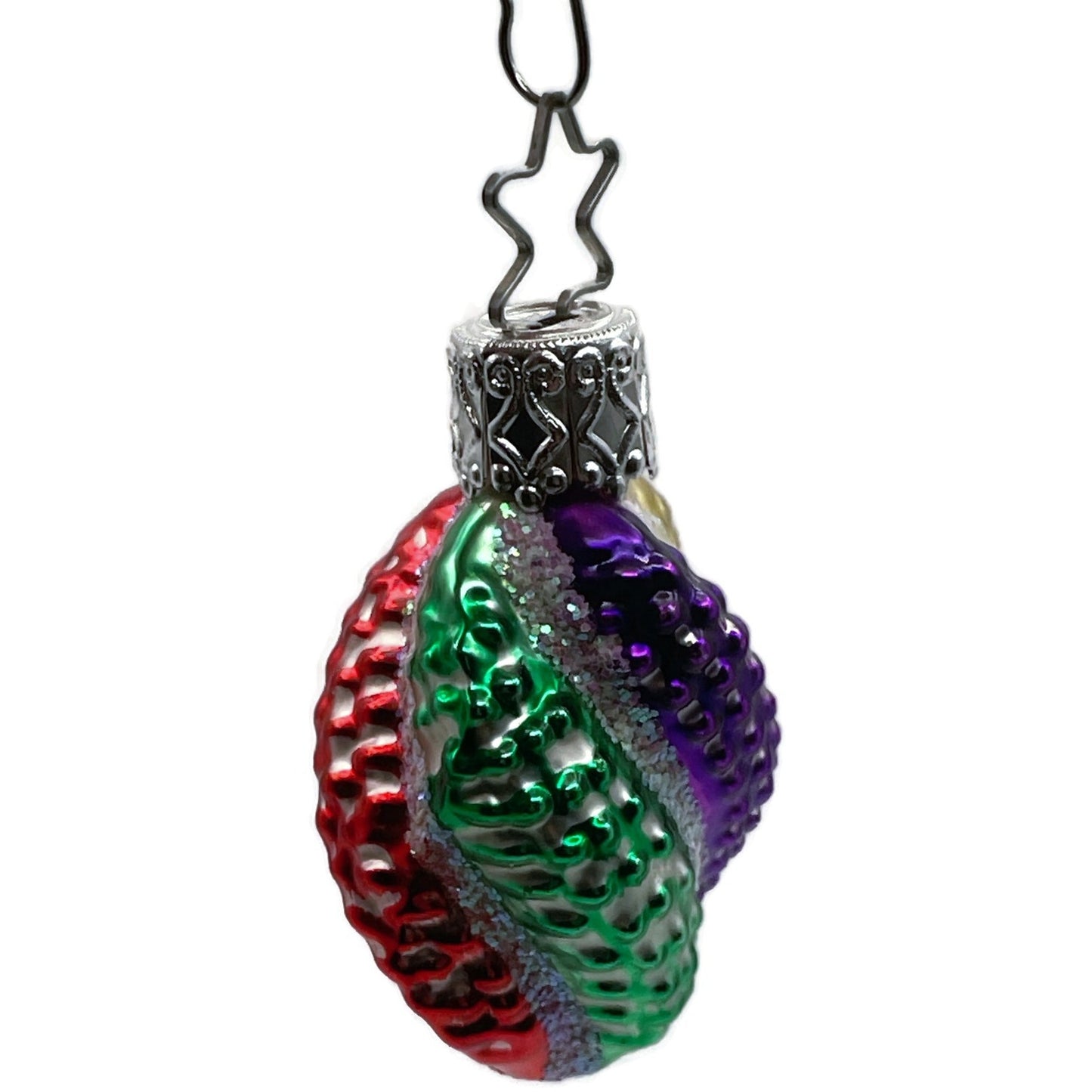 Swirled Kugel Multicolor German Blown Glass Christmas Tree Inge Glass Ornament
