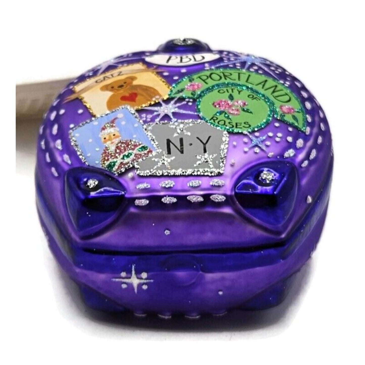 Patricia Breen Journey with Me Purple Portland Matte Christmas Travel Ornament