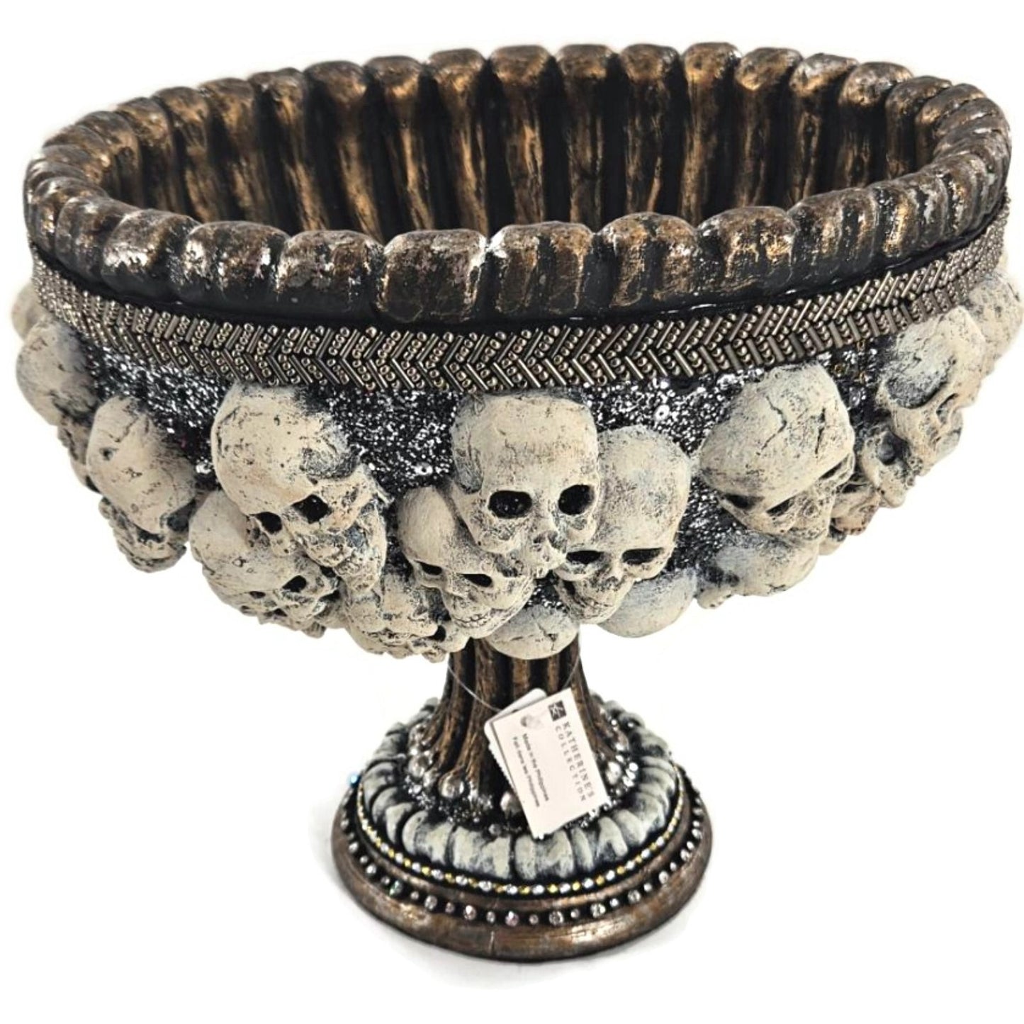 Katherine’s Collection Shakesfeare Skull Bowl Halloween Decor Gothic Centerpiece