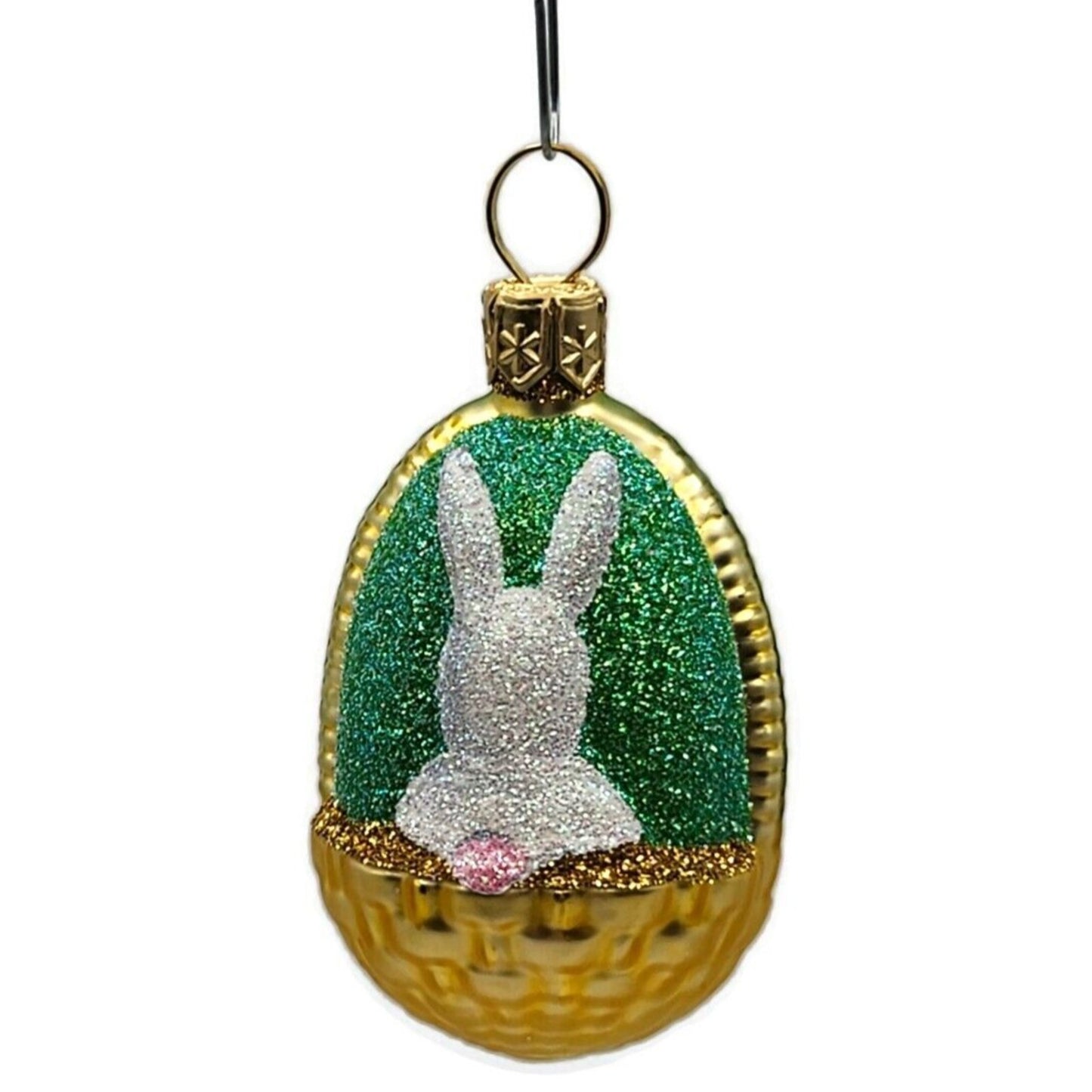 Patricia Breen Bunny Basket Blown Glass Easter Holiday Christmas Tree Ornament