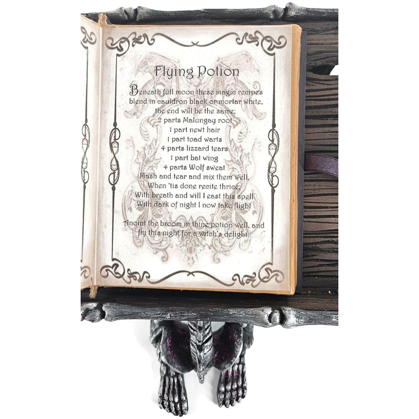 Katherine’s Collection Halloween Skeleton Spell Book Stand Gothic Home Decor