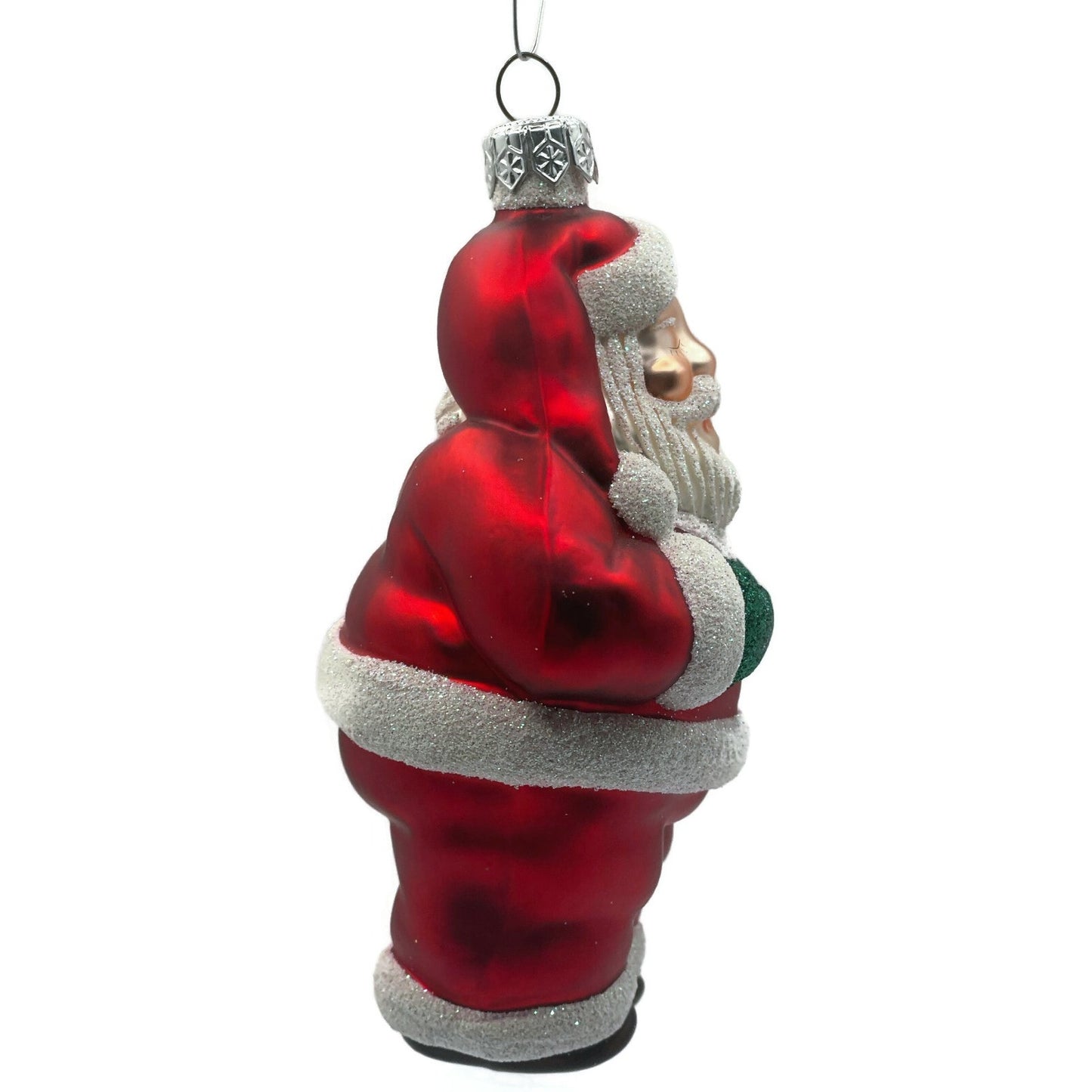 Patricia Breen Ho Ho Ho Santa Claus Red White Matte Christmas Tree Ornament