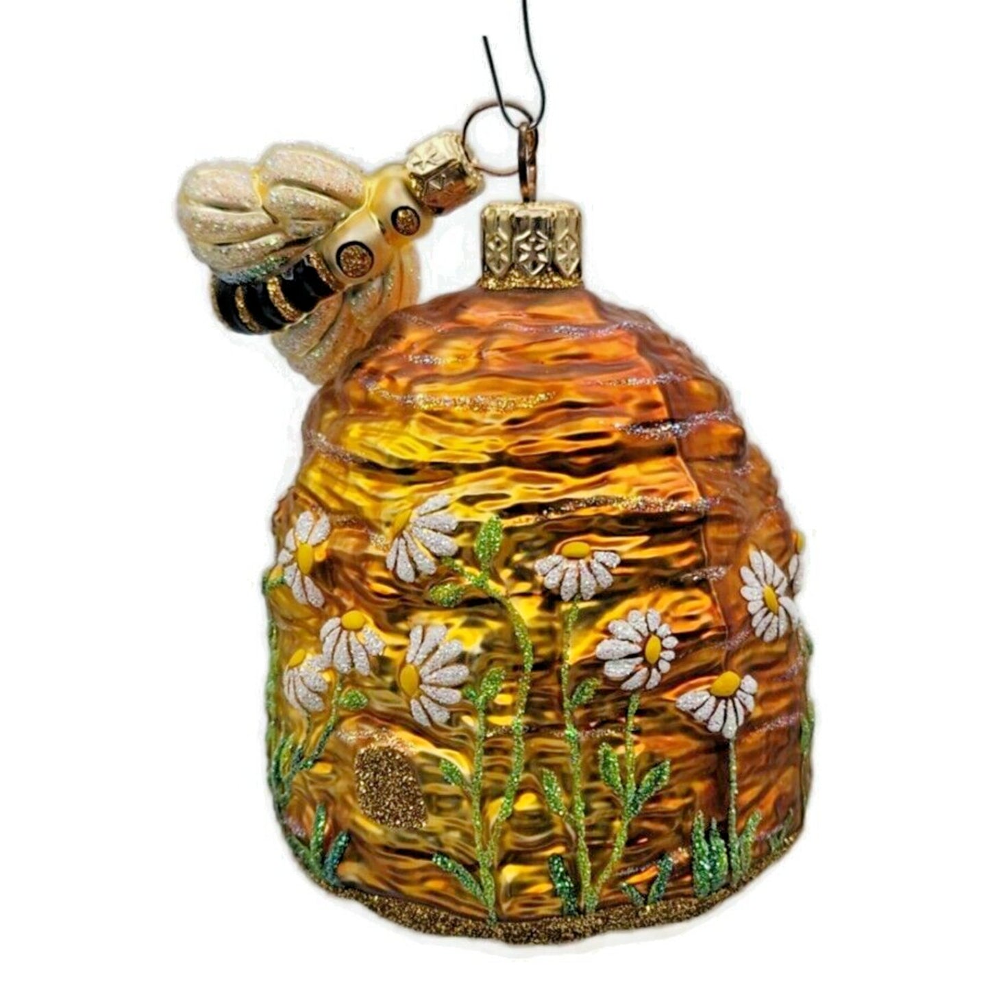 Patricia Breen Devonshire Beeskep Bee Flowers Gold Spring Christmas Ornament