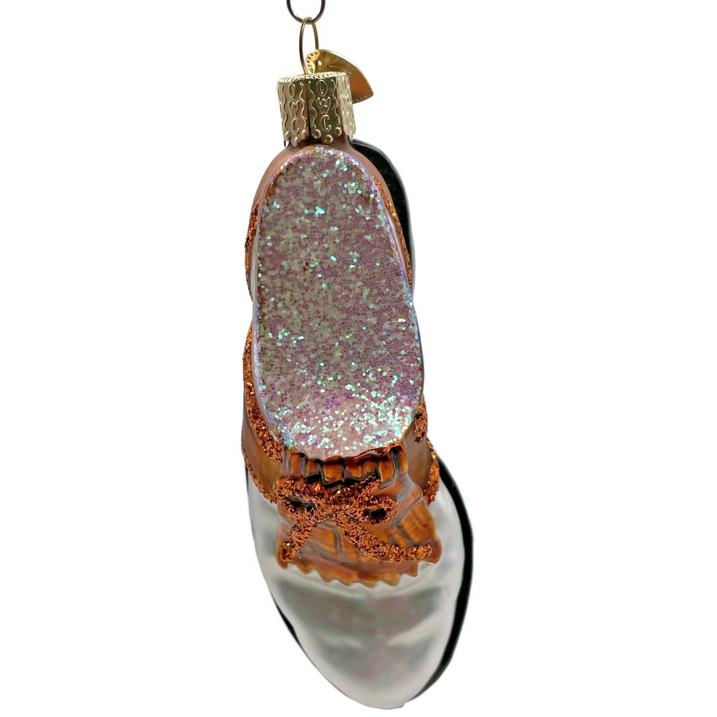 Golf Shoe Ornament Sport Brown Old World Christmas Tree OWC Glass