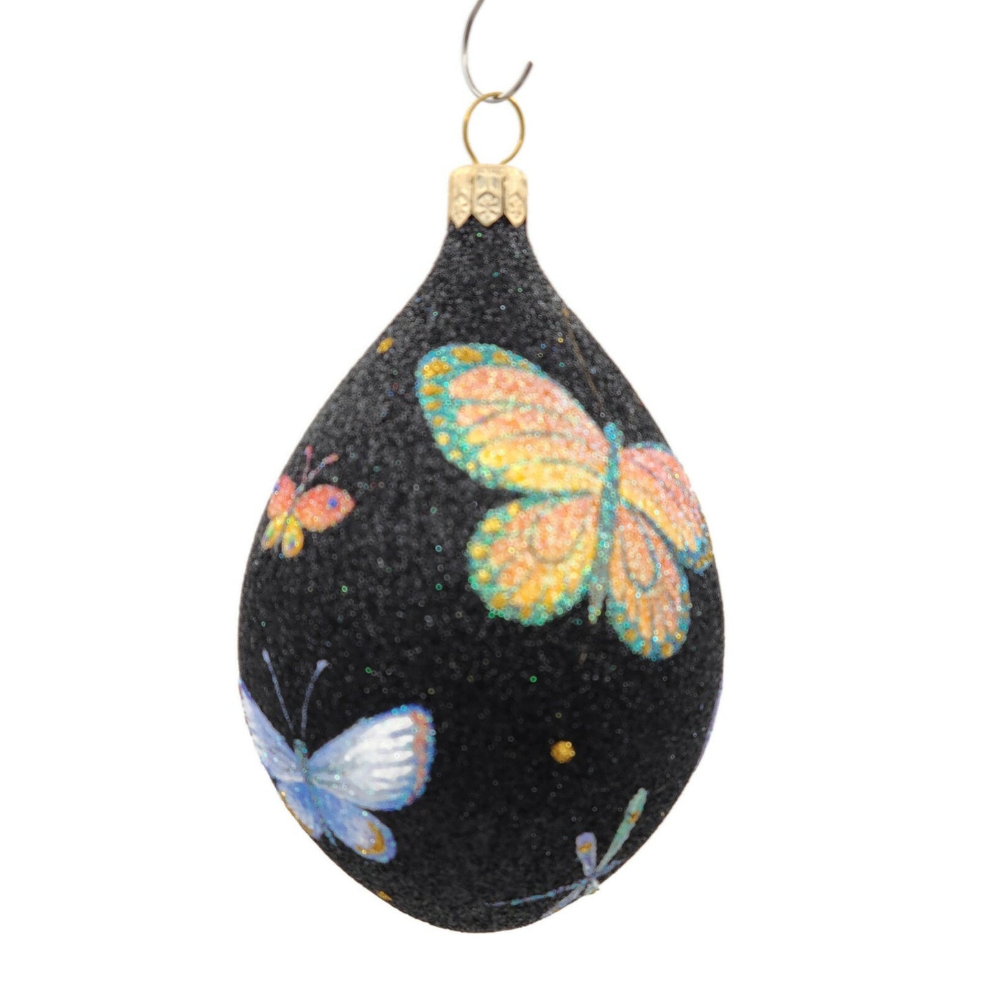 Patricia Breen Butterfly Black Egg Floral Christmas Ornament Neiman Marcus