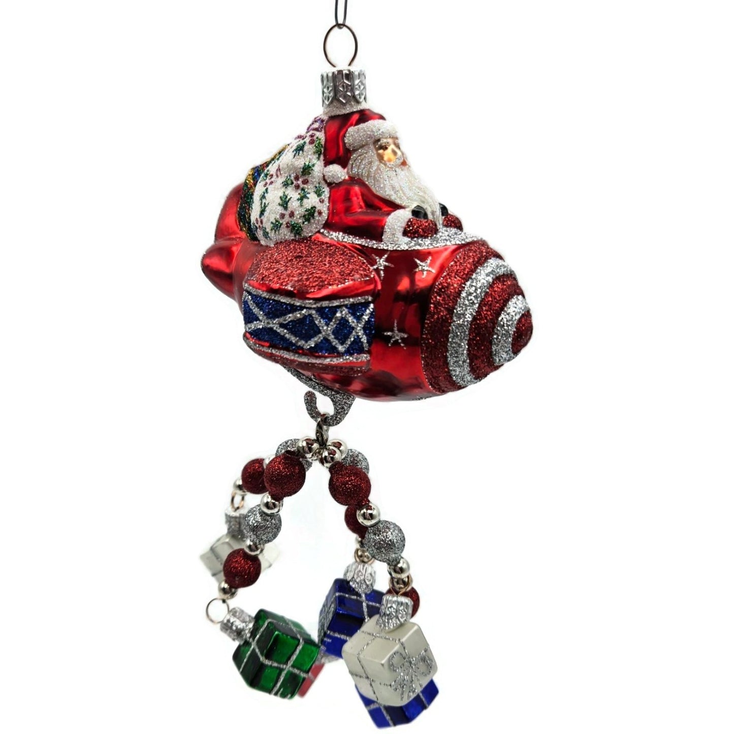 Patricia Breen Santa du Ciel Red Air Plane Travel Gifts Christmas Tree Ornament