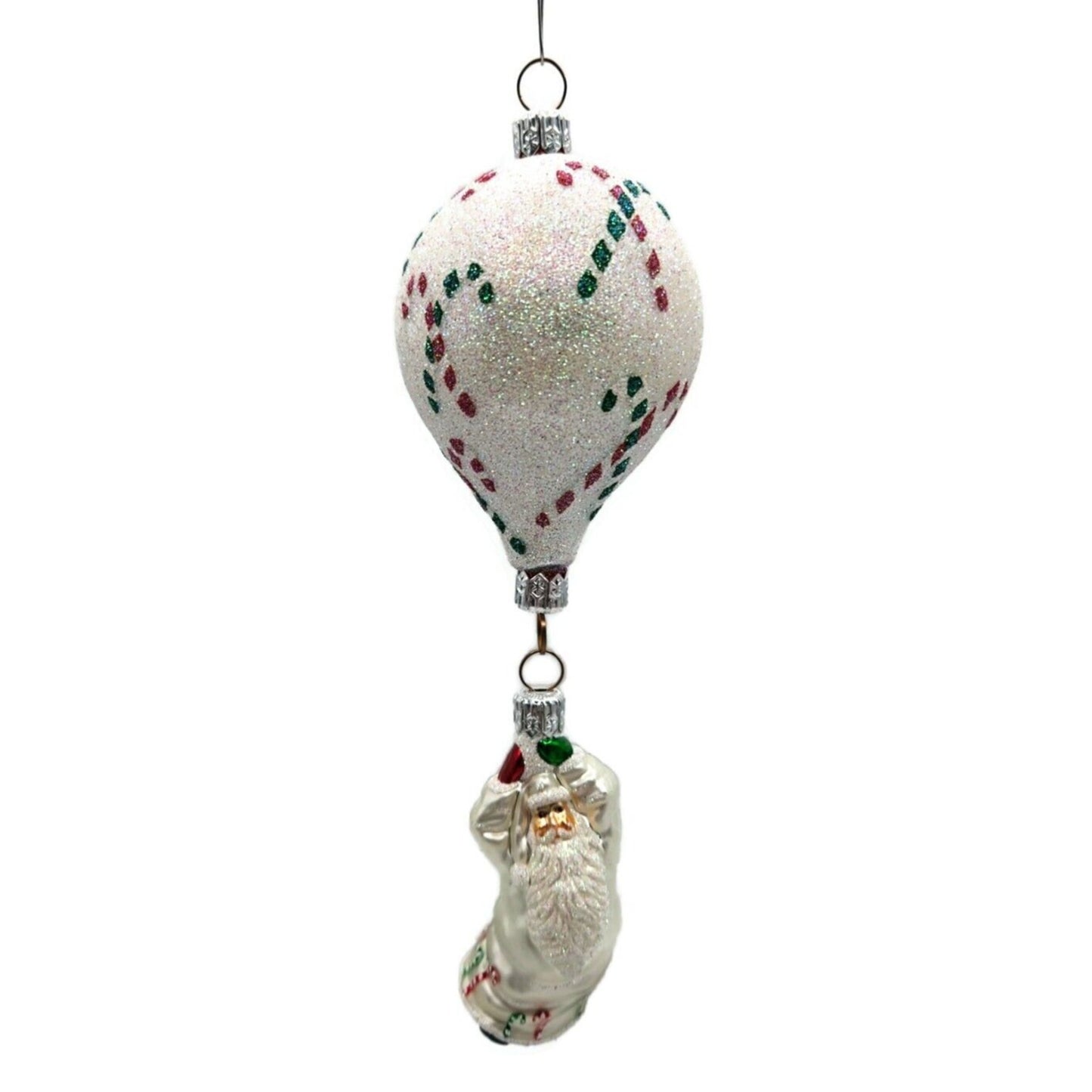 Ornament Patricia Breen Into the Blue Santa Claus Candy Canes Christmas CATZ