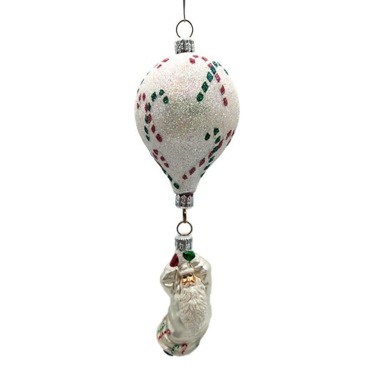 Ornament Patricia Breen Into the Blue Santa Claus Candy Canes Christmas CATZ