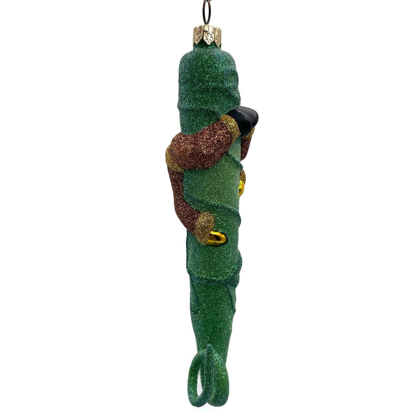 Patricia Breen Santa and the Beanstalk Copper Glittered Christmas Tree Ornament