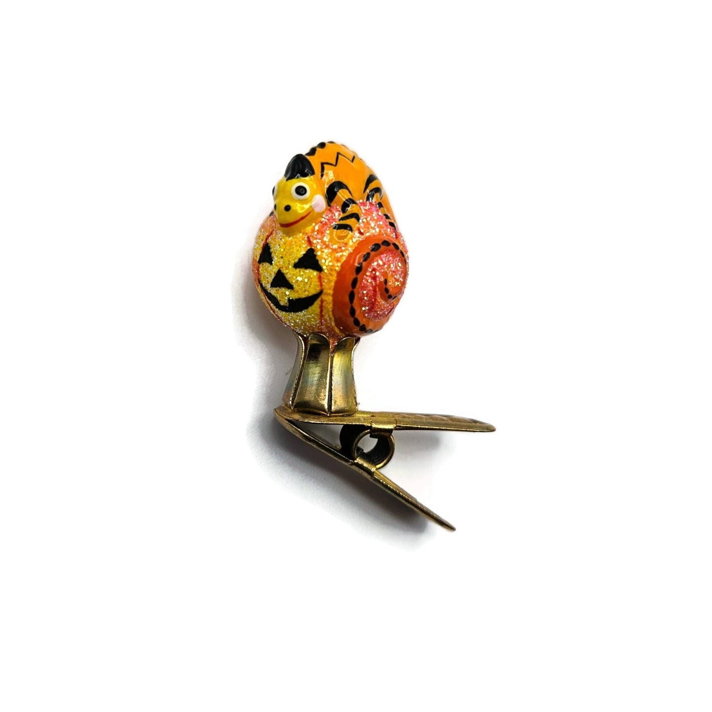 Patricia Breen Petite Miniature Chameleon Jack O Lantern Halloween Clip Ornament