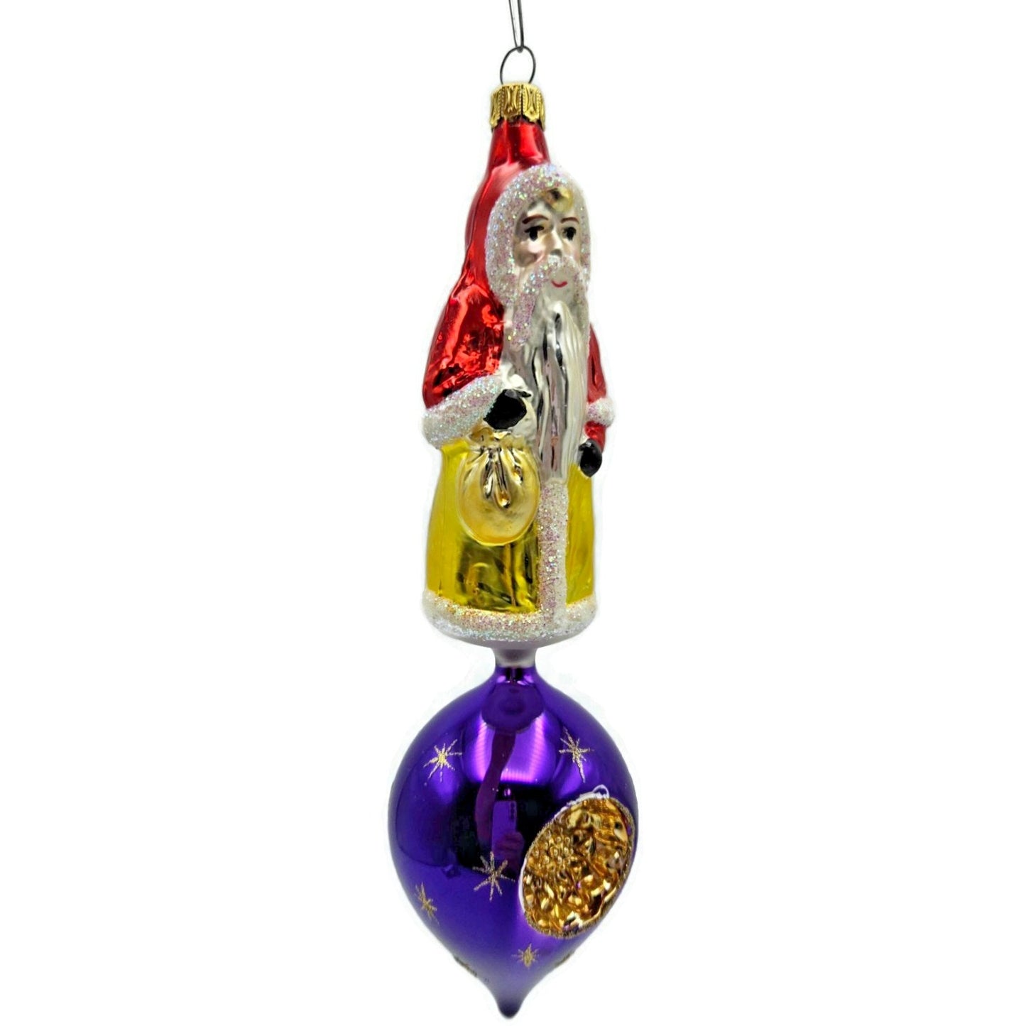 Christopher Radko Georgian Santa Claus Drop Reflector Christmas Ornament Signed