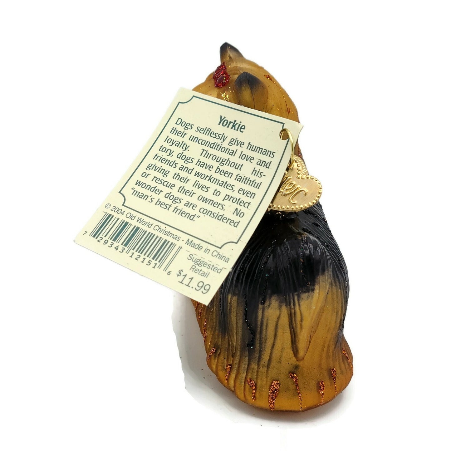 Old World Christmas Yorkie Dog Pet Puppy Friend Christmas Tree Ornament OWC