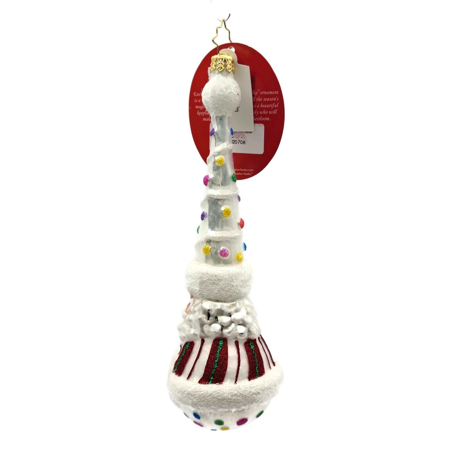 Christopher Radko Candy Dotted Santa Claus Christmas Tree Ornament 1020708