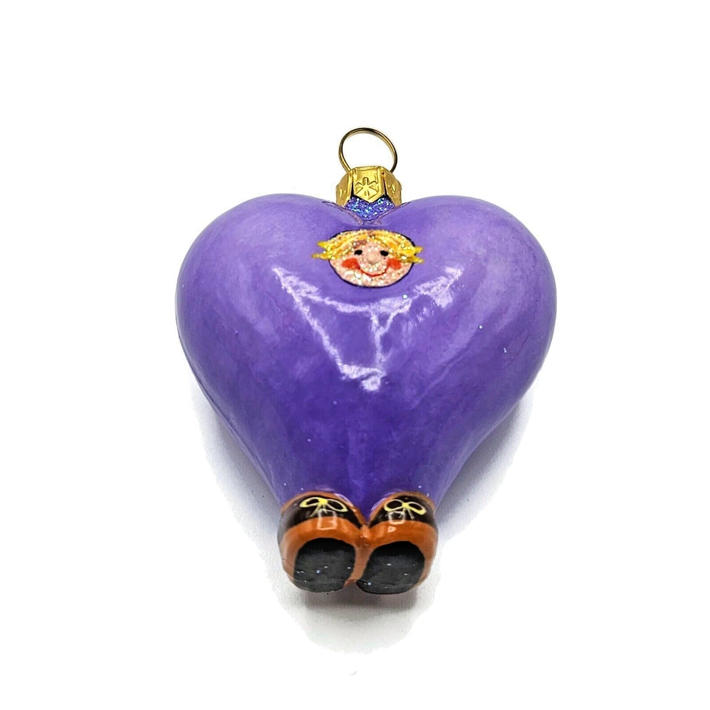 Patricia Breen Amour Masquerade Violet Heart Valentines Christmas Tree Ornament