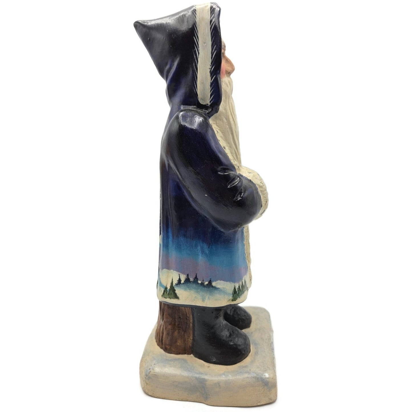 Vaillancourt Blue Father Christmas Banquet Ice Cream Mould Chalkware Figurine