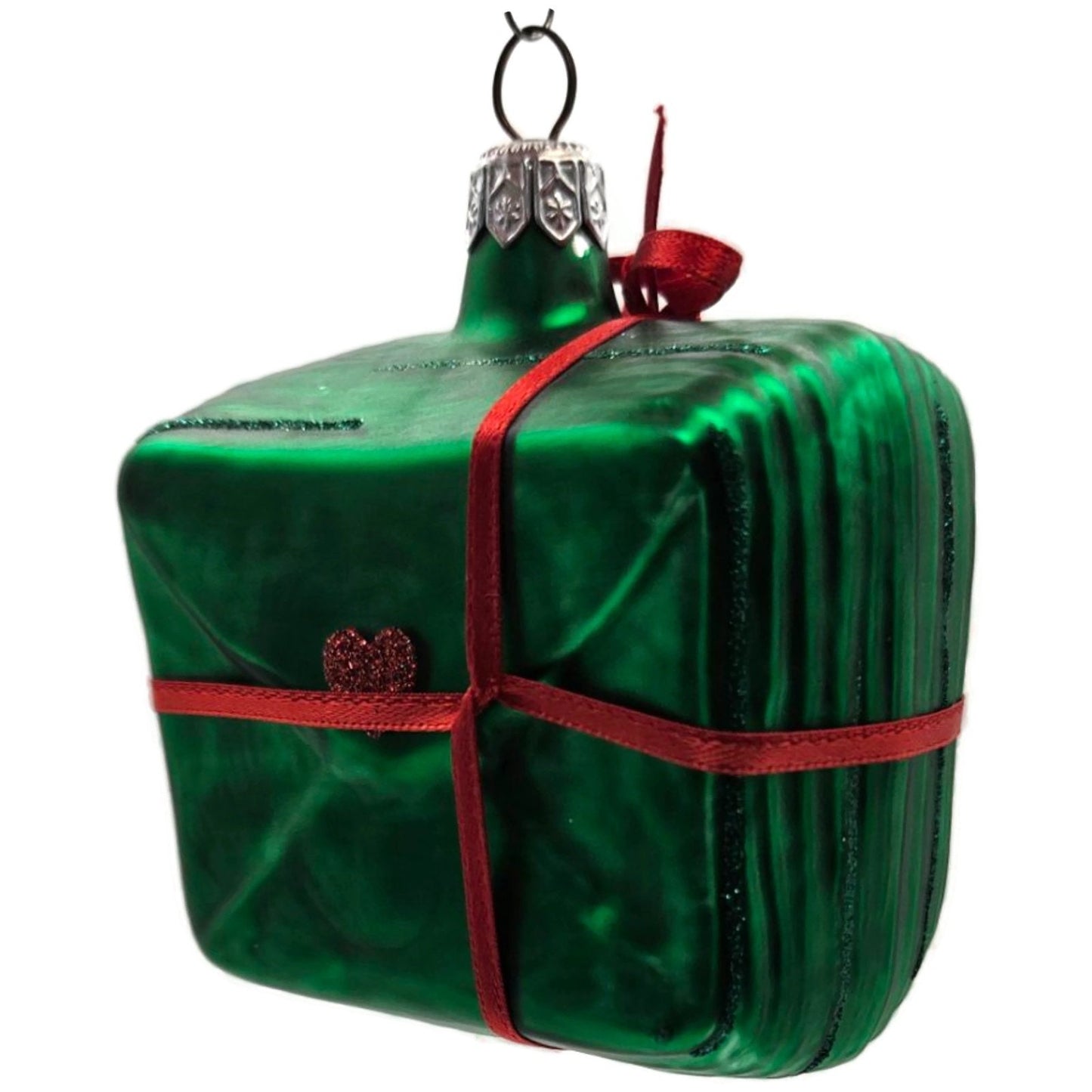 Patricia Breen Letter to My Beloved Green Red Ribbon Valentine Postcard Ornament
