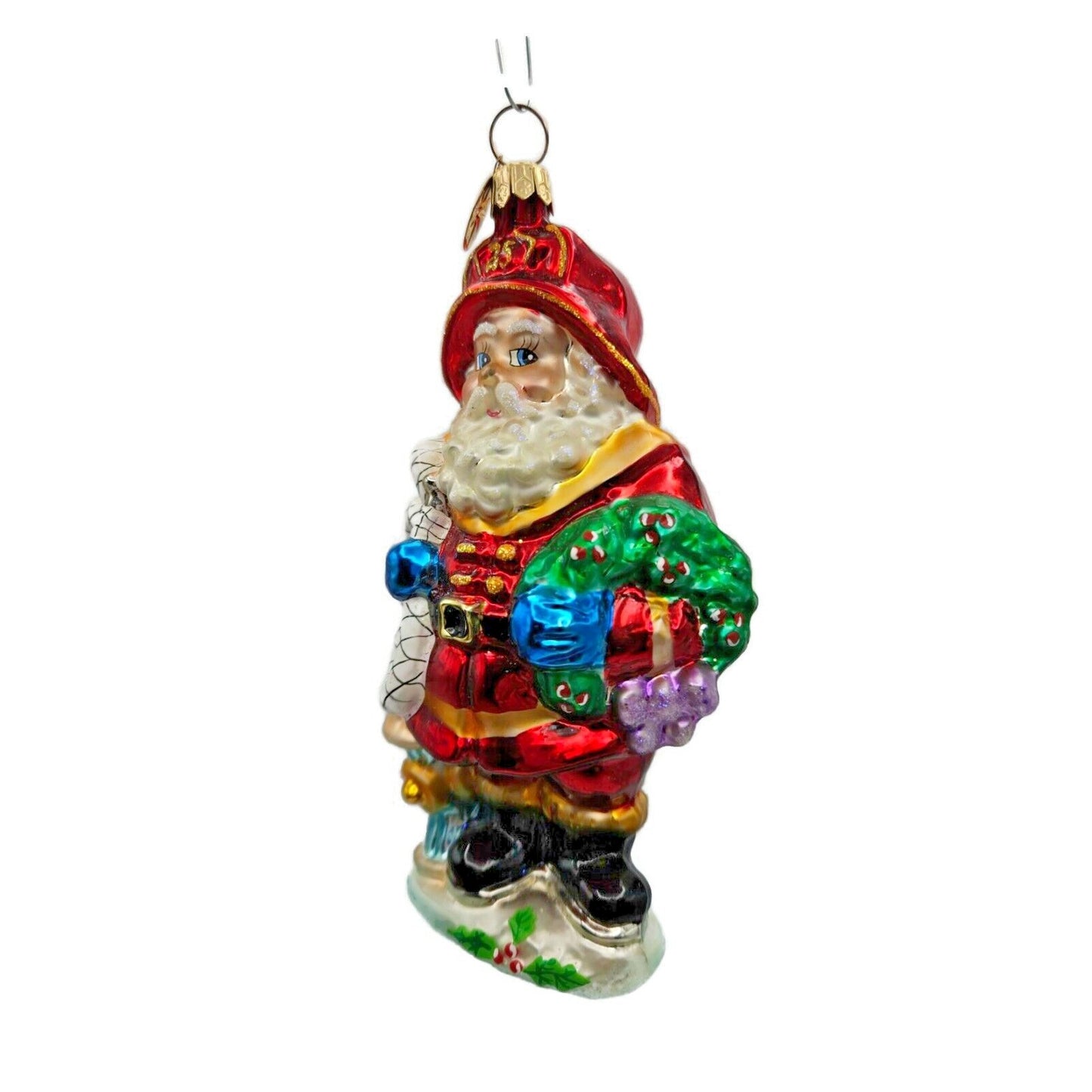 Christopher Radko Red Hot Fireman Santa Claus Christmas Tree Ornament 01-0768-0