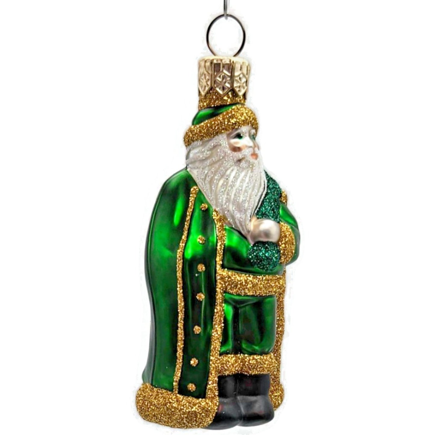 Patricia Breen Miniature Jordan Santa Claus Green Bag Christmas Tree Ornament