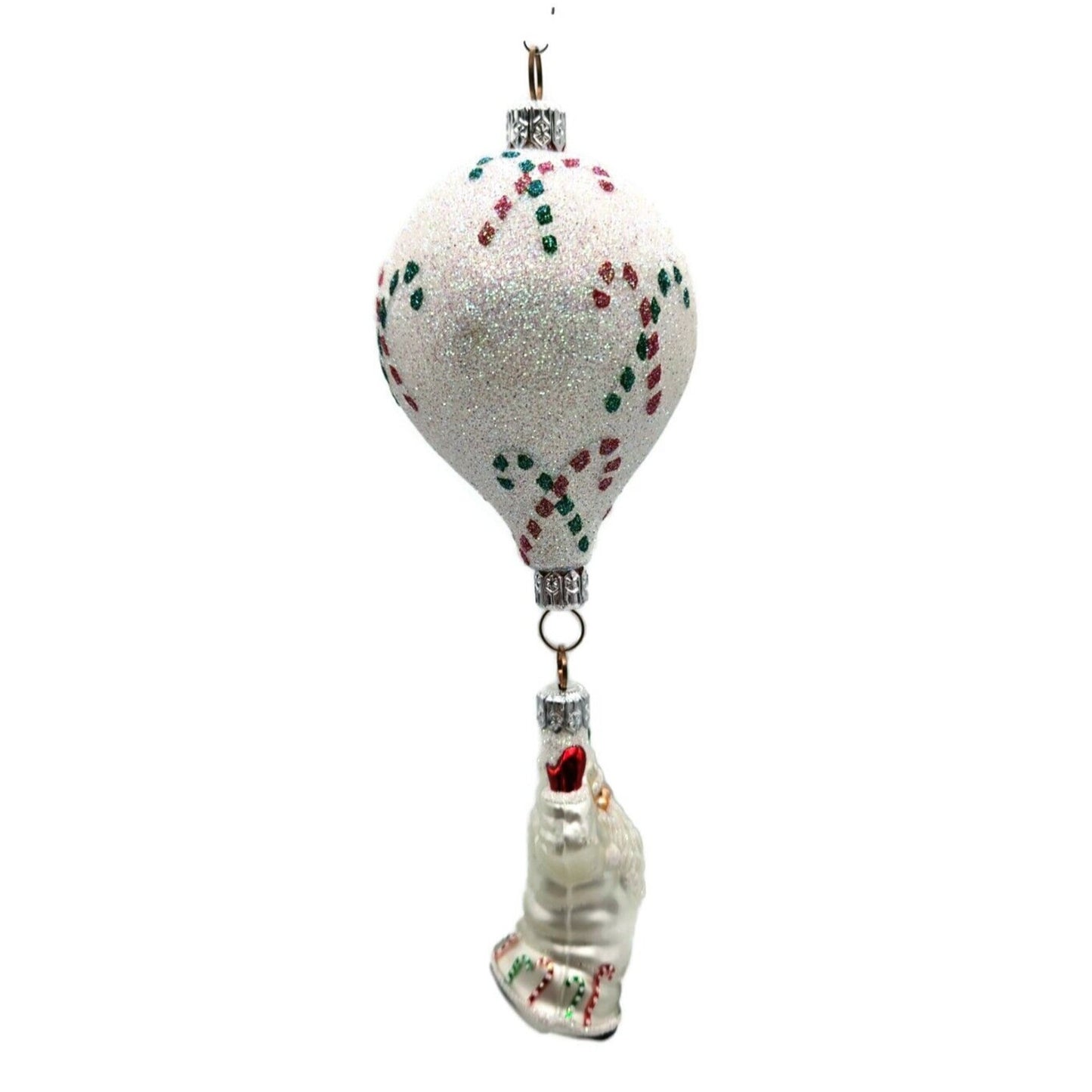 Ornament Patricia Breen Into the Blue Santa Claus Candy Canes Christmas CATZ