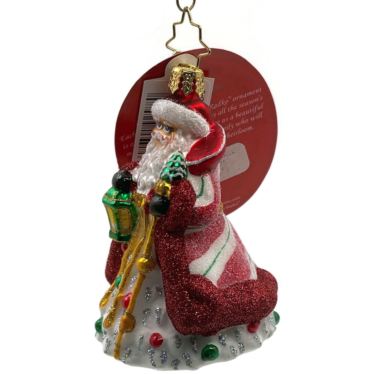 Christopher Radko Peppermint Sparkle Nicholas Gem Santa Claus Christmas Ornament