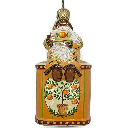 Patricia Breen Tea Time Santa Orange Spice Spring Christmas Holiday Ornament